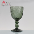 Machine pressed decor glass Red Wine Goblet Glass