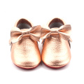 Crib Shoes with Bowknot Cute Leather Soft Sole Crib Shoes with Bowknot Manufactory