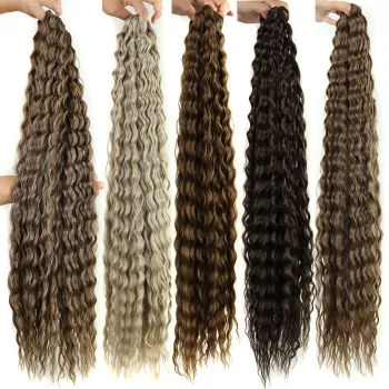 Onst 30 Inch Bohemia Crochet Hair Extensions Goddess Synthetic Braiding hair Curly Colored Long Soft Synthetic Hair Extensions
