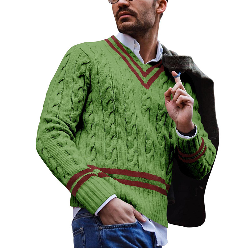 V-Neck-Jumper-Männer gestreift