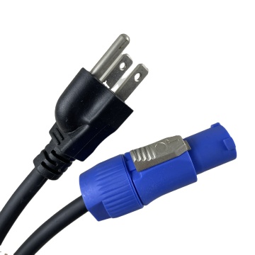Customizable Blue PowerCon Cable for Stage Light - US America