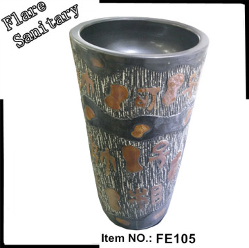 solid surface colored hotel bathroom pedestal wash basin