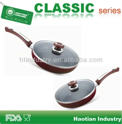 Aluminum non-stick frying pan with glass lid,big frying pans
