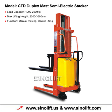CTD Two-stage Mast Semi Electric Stacker