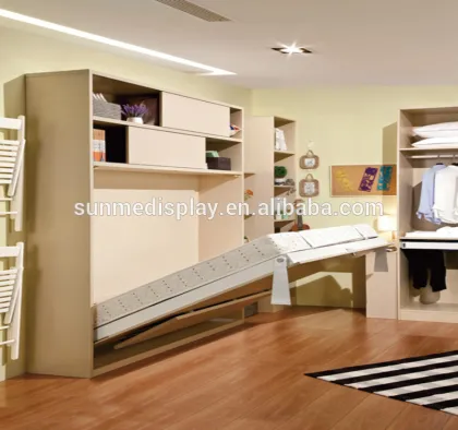 Bookshelf And Folding Desk For Wall Bed Murphy Bed