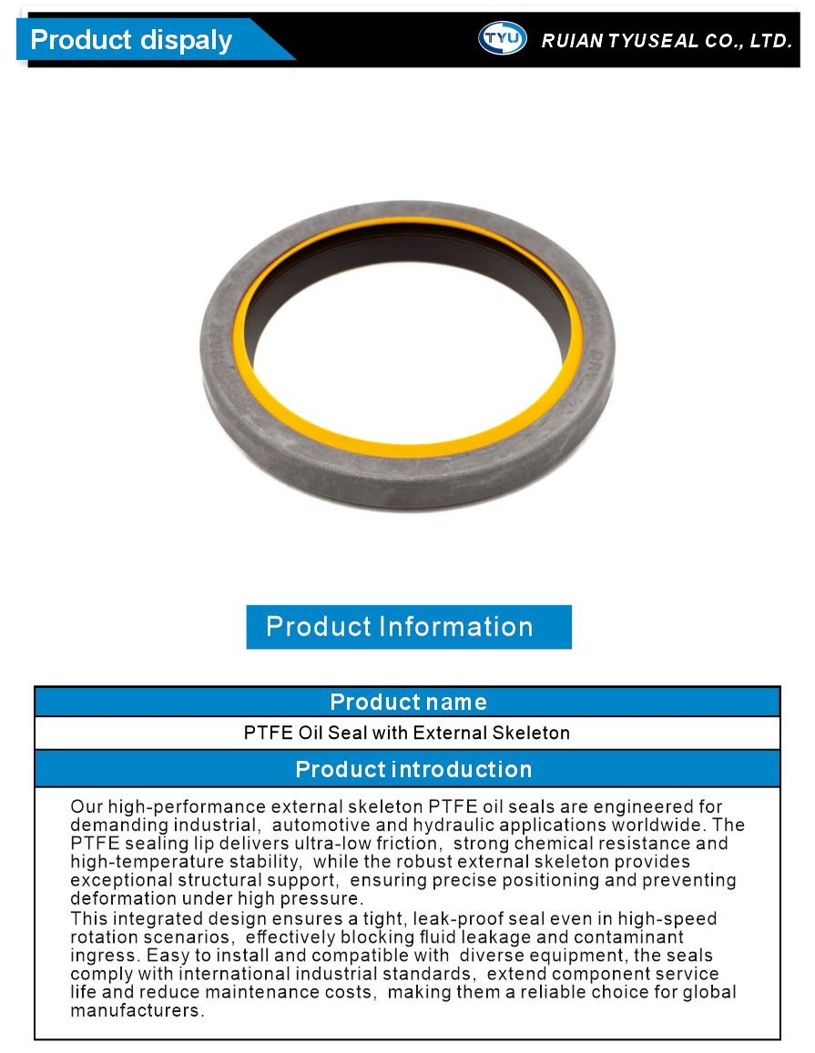 ptfe oil seal external skeleton