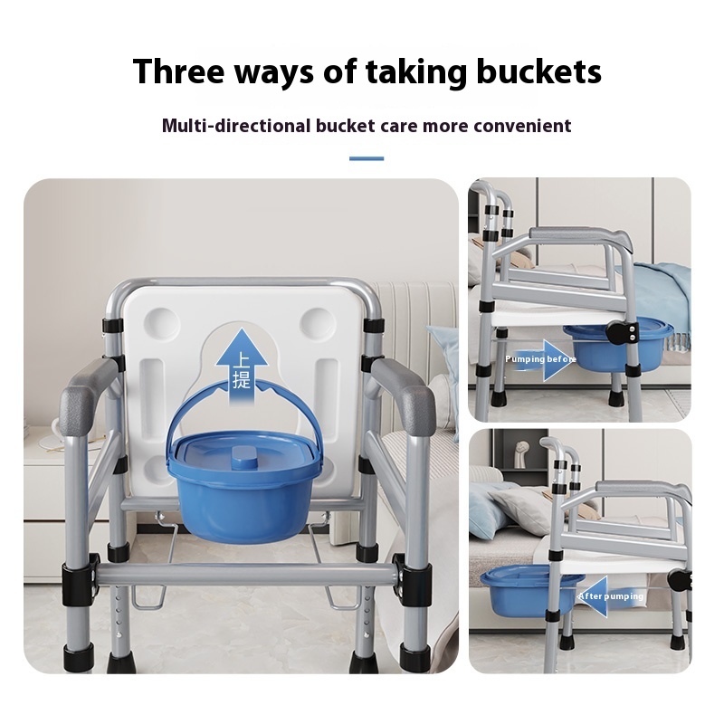 Superior Quality Aluminium Alloy Commode Chair Toilet Raised Bed Pan Designed for Elderly Recovery Nursing Toilet Seat Risers6