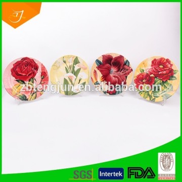 High Quality Ceramic Plate With Flower Design,Fruit And Cake Ceramic Plate