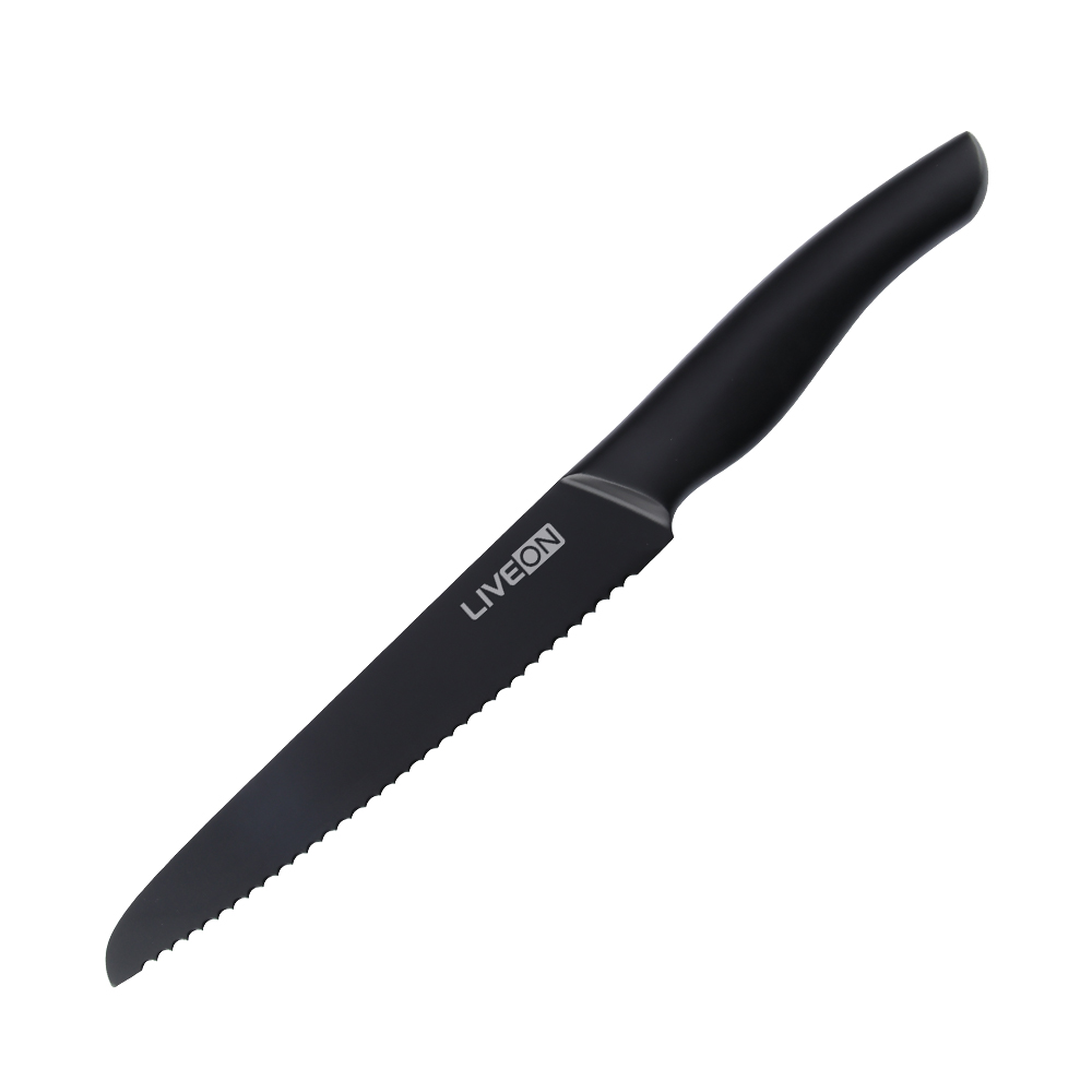 8 &#39;&#39; cuchillo de pan de cocina de óxido negro