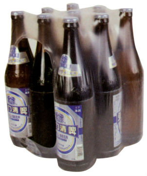 SPC 10-15bpm Automatic PE Film shrink package Machine for glass bottle