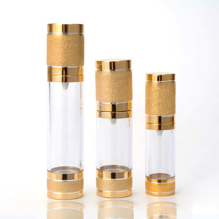 Luxury gold airless lotion pump bottle