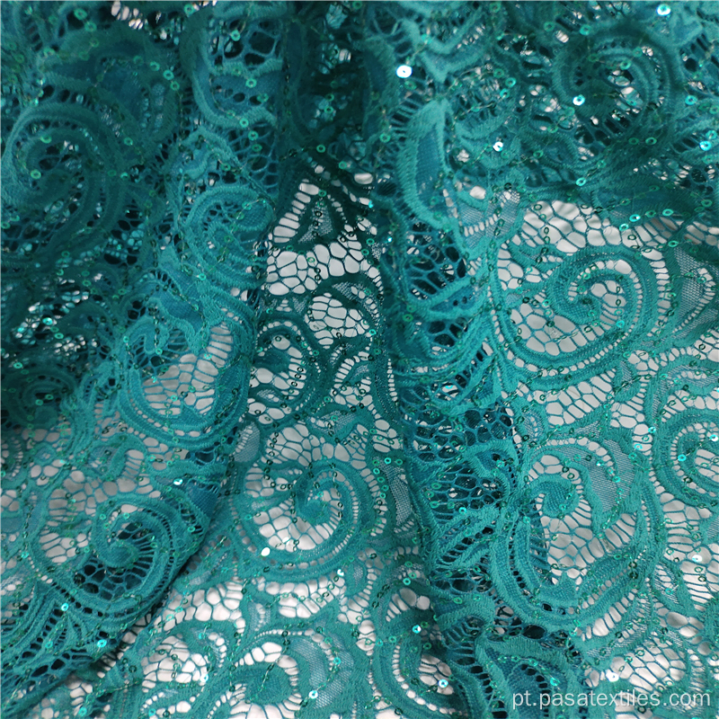 tecido verde de lantejoulas tecido elegante para vestido de festa