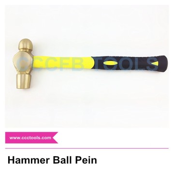 Nonsparking aluminum bronze gold high quality wooden handle sparkless rubber handle hammer ball pein,Explosion-proof Hammer Ball