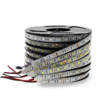 12V/24V 5050SMD Flexible Waterproof LED Strip Light - 60LEDs/m, 5m/Roll (White/Red/Blue/Pink/Green)