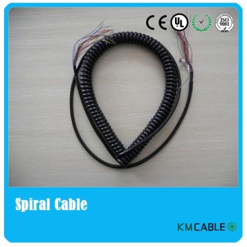 TPE insulated,PUR coating coiled cord ,electronic spiral cables