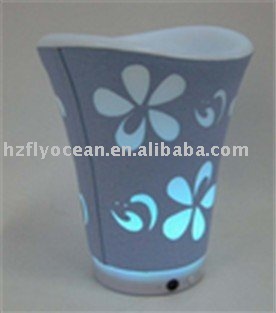 LED wine holder with leather,plastic beer bucket, wine cooler(FO-9537)