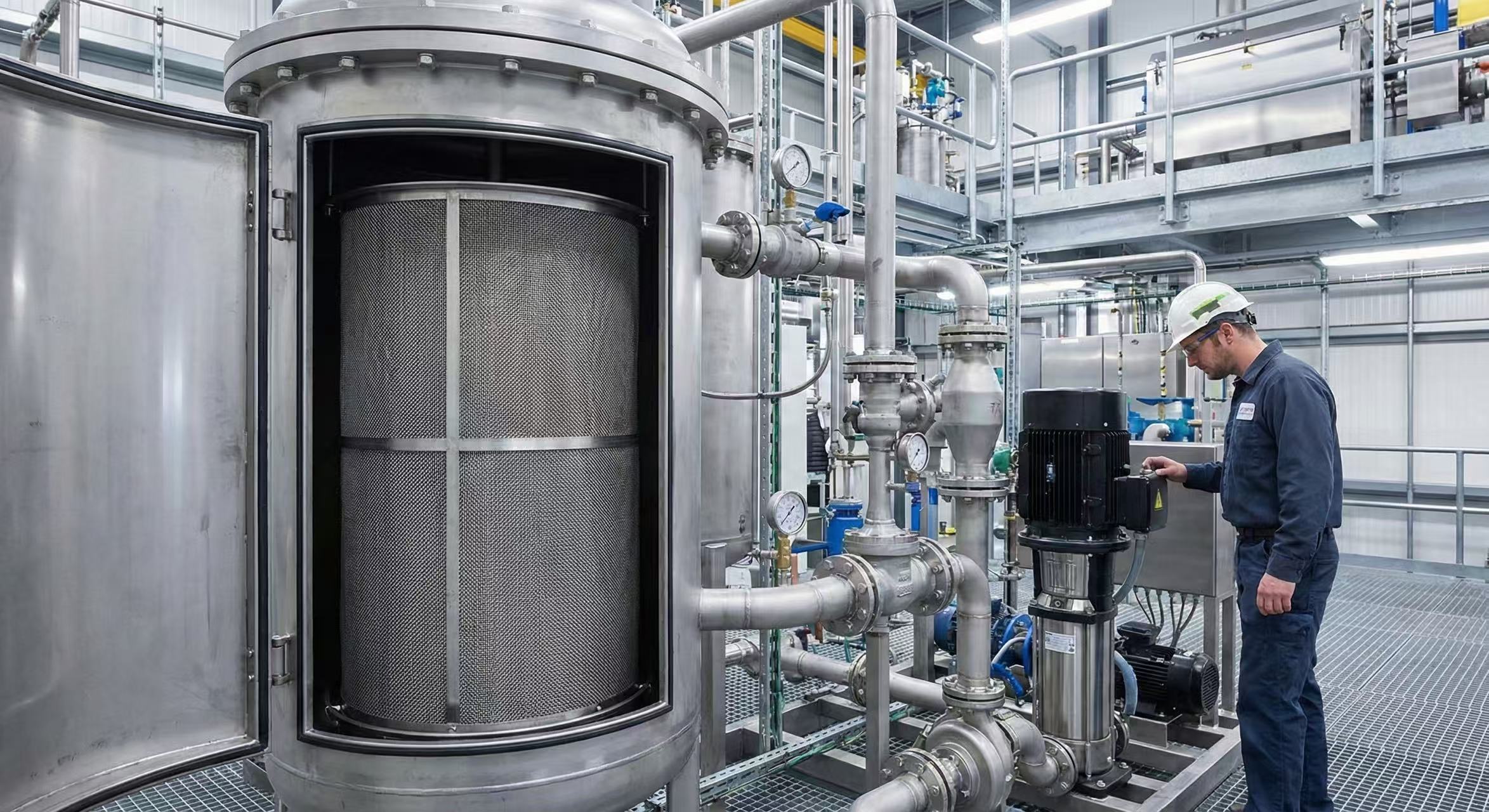 Stainless steel wire mesh used in industrial filtration system