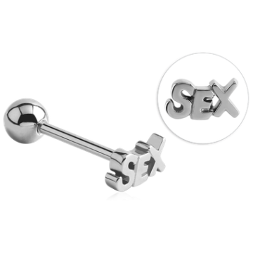 Surgical Steel Staright Barbell with Speak SEX