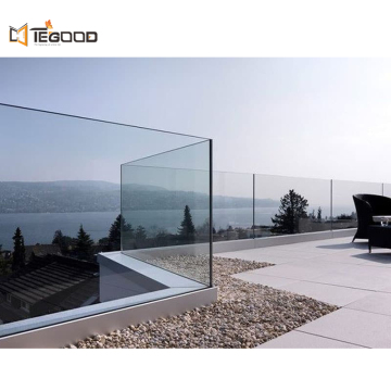 Frameless U-Channel Glass Balustrade Deck Railing: Affordable 10mm Thick Option for Your Balcony
