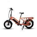 Bicicleta eléctrica Bicicleta de carga de 2 ruedas E Bike 48V 500W Batería dual Classic Pedal Assisting Familia Long Tail Long Electric Cargo Bike