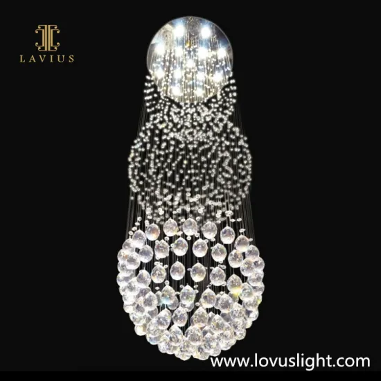 Modern white light luxury crystal staircase chandelier Villa hotel custom staircase chandelier