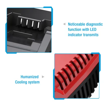 Upgraded 2 Pack 3700mAh 18V Replacement Charger for Porter Cable Cordless Power Tools