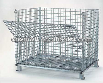 Industrial collapsible wire storage bin