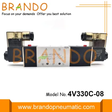 4V330C-08 Airtac Type Pneumatic Solenoid Valve 5/3 Way