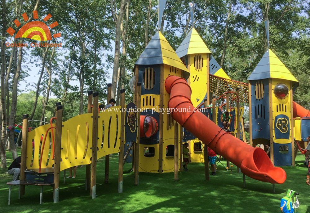 Hplmutiplay Outdoor Activity Tower Tube Silde Playground For Kids