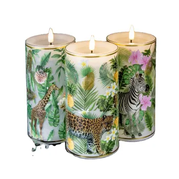 H15 pillar glass home decoration remote candle