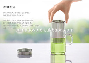 SAMADOYO Glass Teacups/ Mugs with Stainless Steel Infusion with Lid Tea Makers on Christmas Promotion