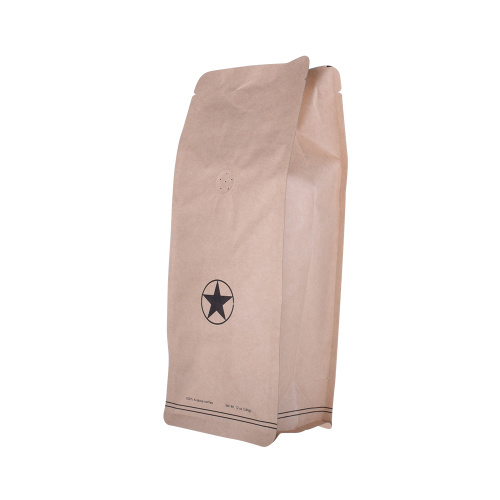 Bolsa de café de fondo plano biodegradable compostable