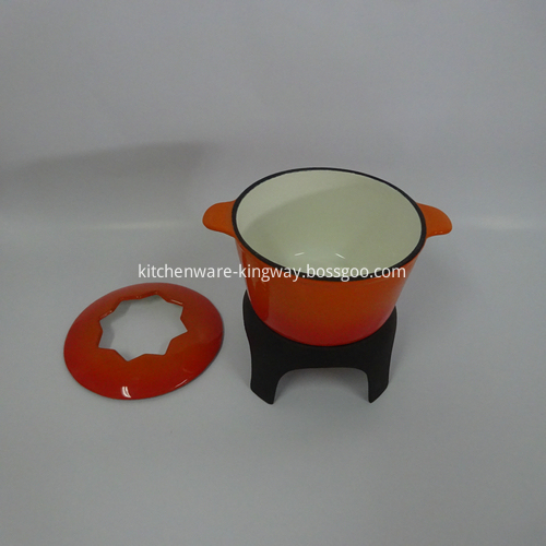 Enamel Cast-Iron Fondue Set