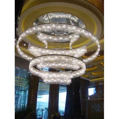 Baccarat K9 crystal stainless steel led chandelier light