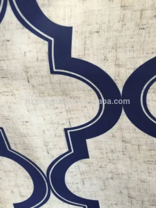 linen look geometric pattern printed woven blackout curtain
