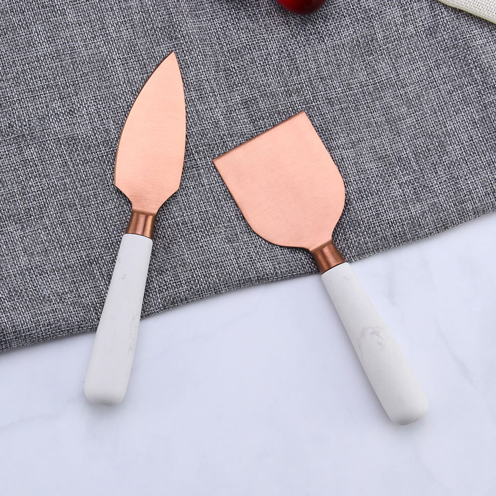 Marble Handle 2 pieces Cheese Knife Set