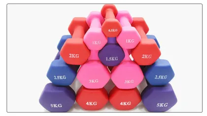 Hexagonal Frosted Smooth Surface Dipping Ladies Dumbbells Fitness Gym Dumbbells Ladies Fitness Dumbbells Equipment