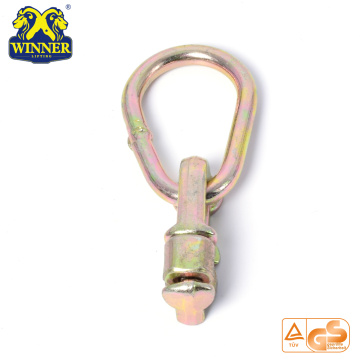 Yellow Zinc Plated L Track Double Stud Fitting With Oval Ring