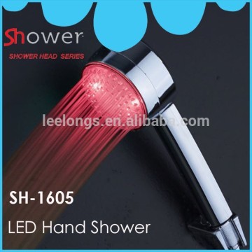 Bath One Functional ABS Round Chromed Red Color LED Handheld Shower Without Battery