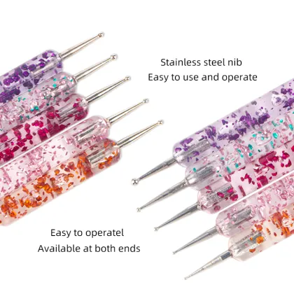 OEM ODM 5 Pcs Manicure Flower Diamond Metal Sequins Dotting Tools
