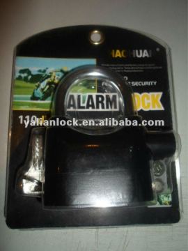 Top security padlock with alarm