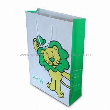 Packing paper gift bag, eco-friendly, made of coated art paper, weighs 200 to 210gsm