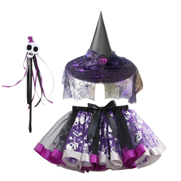 Halloween Tutu Hat Różdżka dla dziewcząt