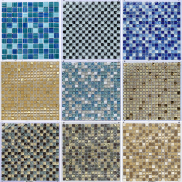Glazed Blue Pool Tiles with Ice Crackle Finish