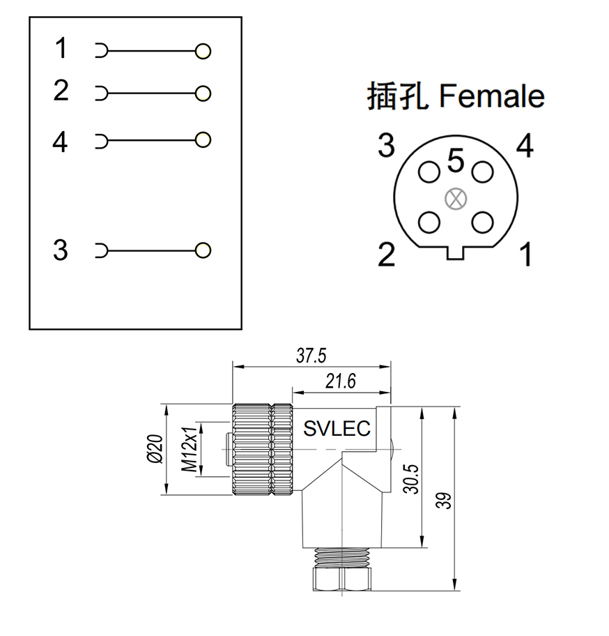 M12 round plug connector