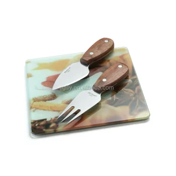 Cheese Cutting Board Knife Set with Fork, Tool, and Serving Tray