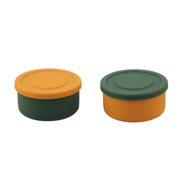 Cylindrical Silicone Baby Lunch Box for Outdoor Usage