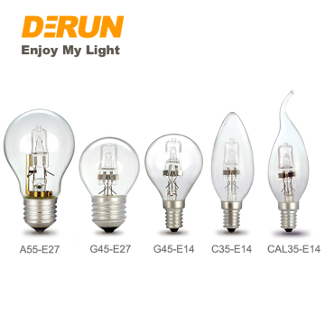 HALOGEN C35 E14 Clear Frosted Candle Bulb - 18w to 42w, 240V/130V