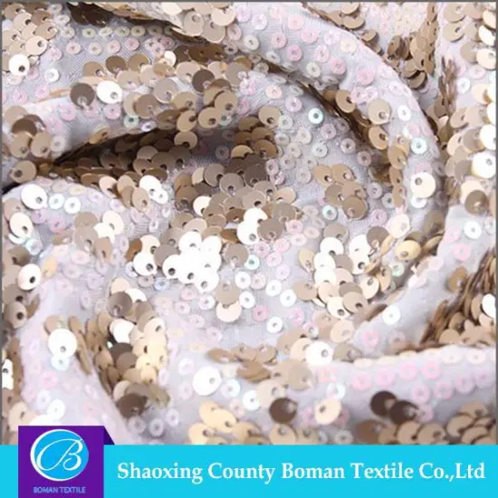 Textile fabric supplier Top-end Elegant Embroidery fish scale sequin fabric