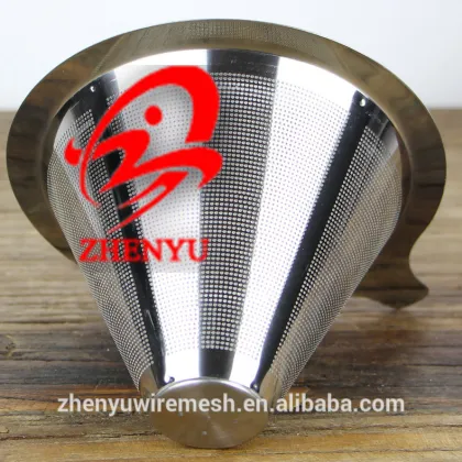 Stainless Steel Pour Over Cone Dripper, Reusable Coffee Filter for Osaka, Chemex, Hario, Carafes and More "To-ji"